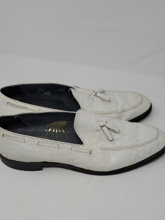 Stuart McGuire White Tassel Slip-On Loafers for Men Size 15 main image 6